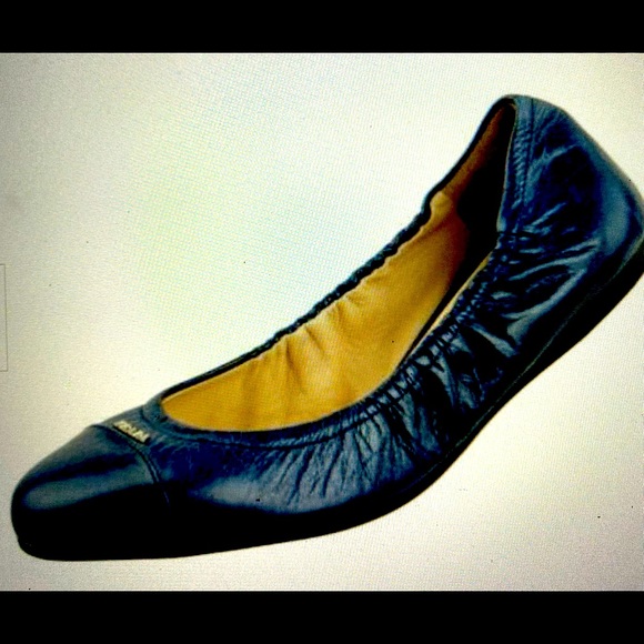 Prada Milano navy elastic ballet flats with original box, tissue, and silk bag. - Picture 3 of 3